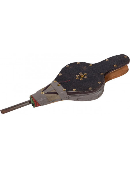 Soffietto a mantice artigianale  in legno, ferro e similpelle L43xPR15,5xH4,5 cm