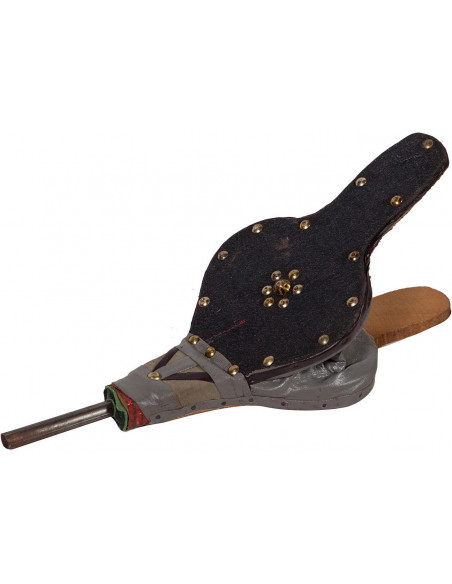 Soffietto a mantice artigianale  in legno, ferro e similpelle L43xPR15,5xH4,5 cm