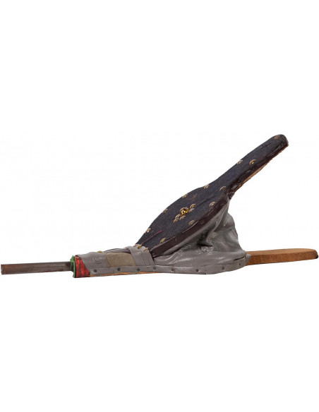 Soffietto a mantice artigianale  in legno, ferro e similpelle L43xPR15,5xH4,5 cm