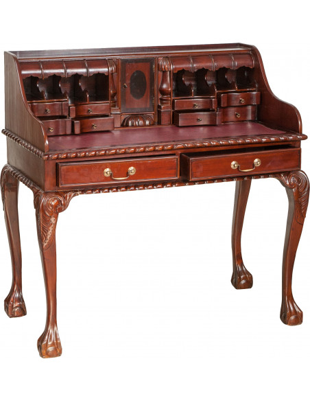 Scrittoio Lady secretaire in legno massello di mogano finitura noce 103x64x105 cm