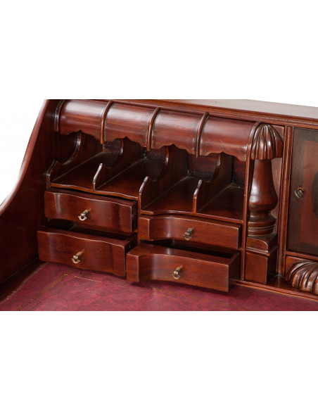 Scrittoio Lady secretaire in legno massello di mogano finitura noce 103x64x105 cm
