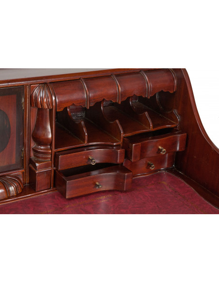 Scrittoio Lady secretaire in legno massello di mogano finitura noce 103x64x105 cm