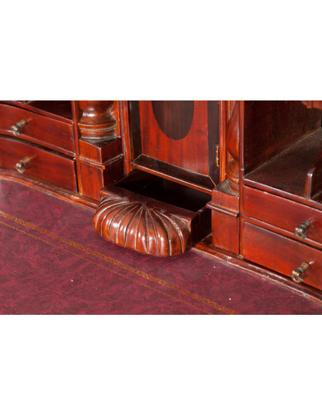Scrittoio Lady secretaire in legno massello di mogano finitura noce 103x64x105 cm