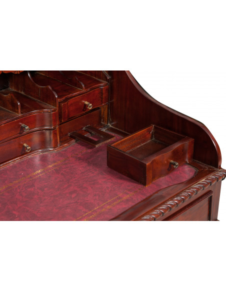 Scrittoio Lady secretaire in legno massello di mogano finitura noce 103x64x105 cm