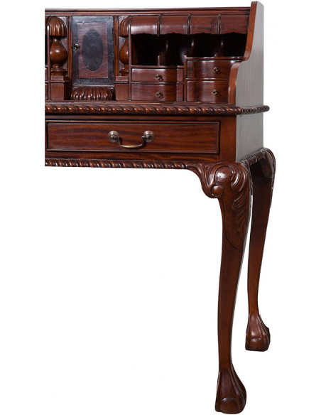 Scrittoio Lady secretaire in legno massello di mogano finitura noce 103x64x105 cm