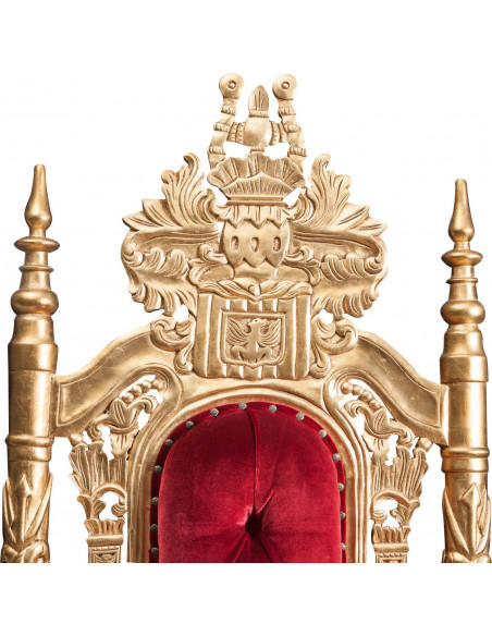 Trono em madeira maciça de mogno 88x70x180 cm
