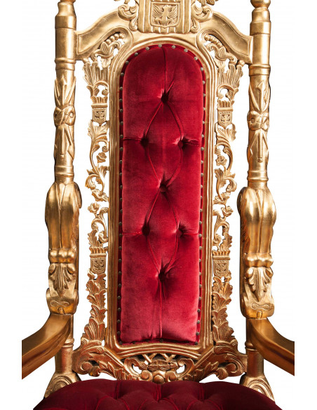 Trono em madeira maciça de mogno 88x70x180 cm
