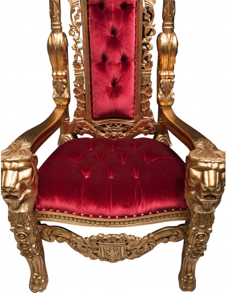 Trono em madeira maciça de mogno 88x70x180 cm