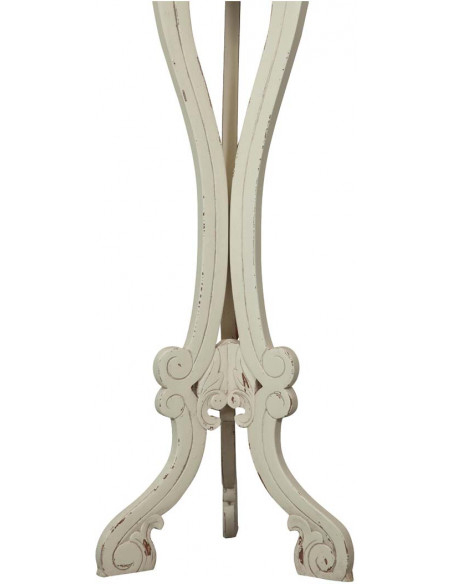 Alzatina portavaso in legno massello di mogano finitura bianca anticata 40x40x133 cm