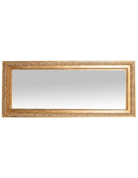 Specchio Specchiera da parete e appendere verticale/orizzontale L35xPR4xH82  cm finitura foglia argento anticato.