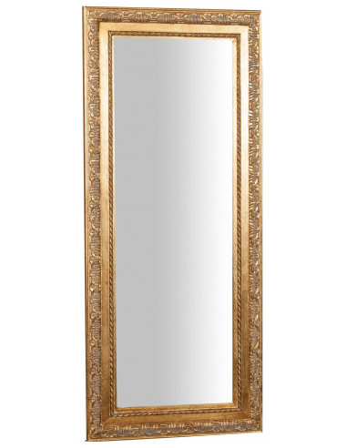 Specchio Specchiera da parete e appendere verticale/orizzontale L35xPR4xH82  cm finitura foglia oro anticato.