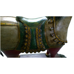 Cavalo com rodas de madeira pintadas L45xDP151xH155 cm 2