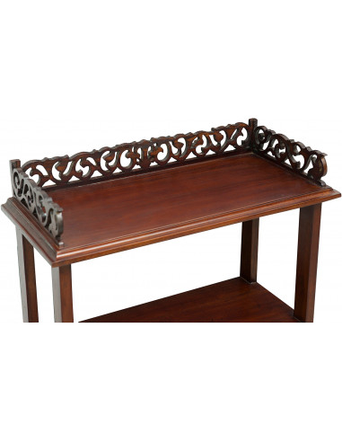 Etagere in legno massello di mogano finitura noce 52x23x93 cm Etagere in legno massello di mogano finitura noce 52x23x93 cm