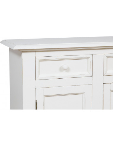 Aparador country em madeira maciça de limão com acabamento branco antigo 110x45x103 cm Aparador country em madeira maciça de limão com acabamento branco antigo 110x45x103 cm