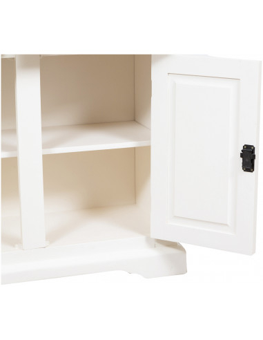 Aparador country em madeira maciça de limão com acabamento branco antigo 110x45x103 cm Aparador country em madeira maciça de limão com acabamento branco antigo 110x45x103 cm