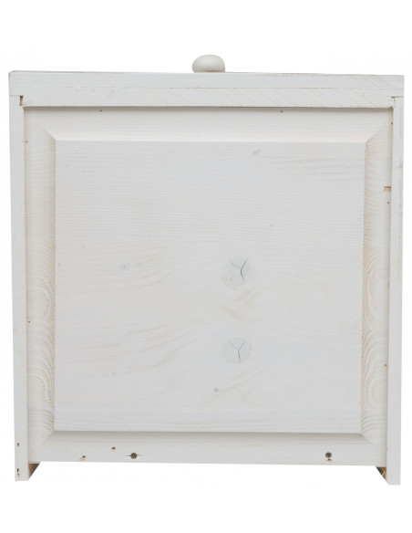 Credenza in legno massello di tiglio finitura bianca anticata: foto retro cassetto - Biscottini.it