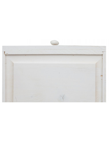 Credenza in legno massello di tiglio finitura bianca anticata:foto particolare retro cassetto - Biscottini.it Credenza in legno massello di tiglio finitura bianca anticata:foto particolare retro cassetto - Biscottini.it