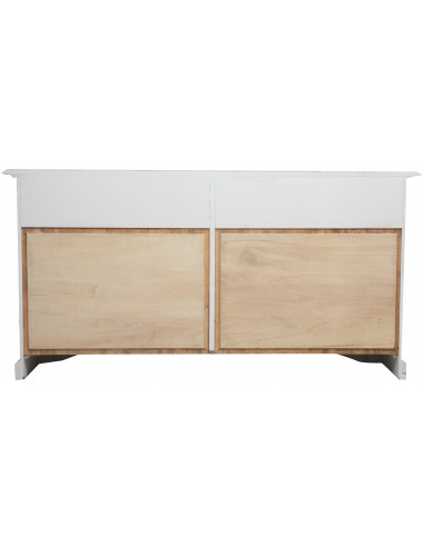 Credenza in legno massello di tiglio finitura bianca anticata: foto vista retro - Biscottini.it Credenza in legno massello di tiglio finitura bianca anticata: foto vista retro - Biscottini.it