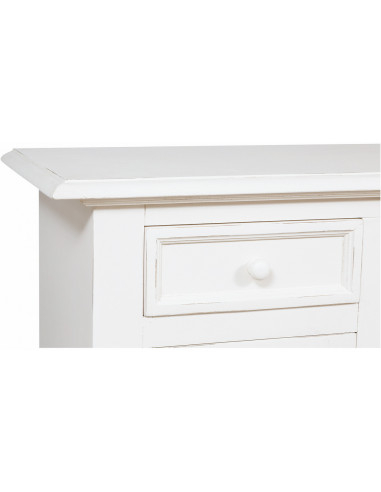 Credenza in legno massello di tiglio finitura bianca anticata:foto vista angolo con cassetto - Biscottini.it Credenza in legno massello di tiglio finitura bianca anticata:foto vista angolo con cassetto - Biscottini.it