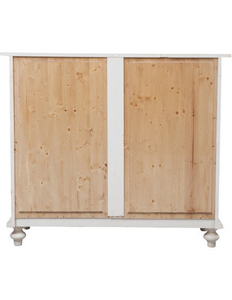 Cômoda country em madeira maciça de limão, acabamento branco antigo 114x49x99 cm