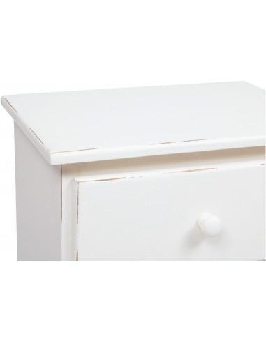 Mesa de cabeceira country em madeira maciça de limão com acabamento branco antigo 50x35x75 cm Mesa de cabeceira country em madeira maciça de limão com acabamento branco antigo 50x35x75 cm