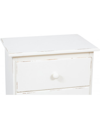 Mesa de cabeceira country em madeira maciça de limão com acabamento branco antigo 50x35x75 cm Mesa de cabeceira country em madeira maciça de limão com acabamento branco antigo 50x35x75 cm