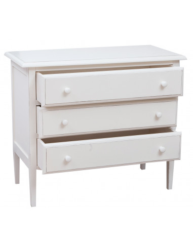 Cômoda country em madeira maciça de limão, acabamento branco antigo 100x48x85 cm Cômoda country em madeira maciça de limão, acabamento branco antigo 100x48x85 cm