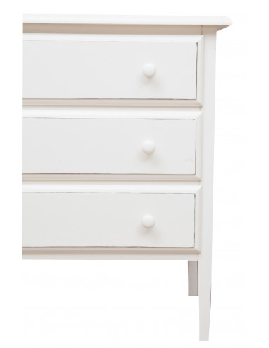 Cômoda country em madeira maciça de limão, acabamento branco antigo 100x48x85 cm Cômoda country em madeira maciça de limão, acabamento branco antigo 100x48x85 cm