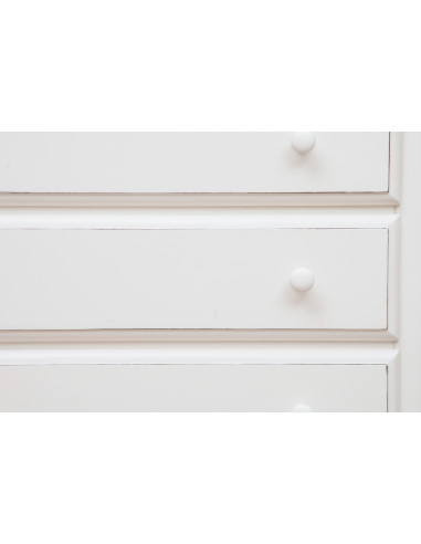 Cômoda country em madeira maciça de limão, acabamento branco antigo 100x48x85 cm Cômoda country em madeira maciça de limão, acabamento branco antigo 100x48x85 cm