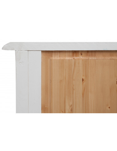 Comò Country in legno massello di tiglio finitura bianca anticata 100x48x85 cm Comò Country in legno massello di tiglio finitura bianca anticata 100x48x85 cm