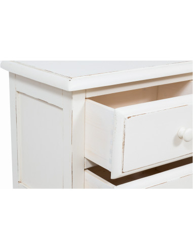 Mesa de cabeceira country em madeira maciça de limão com acabamento branco antigo 55x35x65 cm Mesa de cabeceira country em madeira maciça de limão com acabamento branco antigo 55x35x65 cm