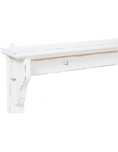 Suporte de cobre em madeira maciça de cal com acabamento branco antigo 85x14x103 cm Suporte de cobre em madeira maciça de cal com acabamento branco antigo 85x14x103 cm