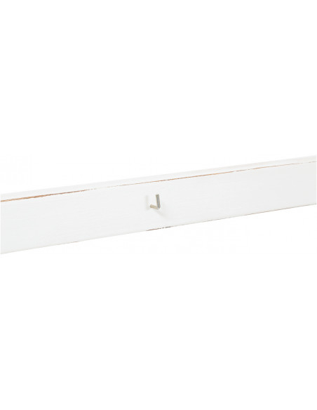 Suporte de cobre em madeira maciça de cal com acabamento branco antigo 85x14x103 cm