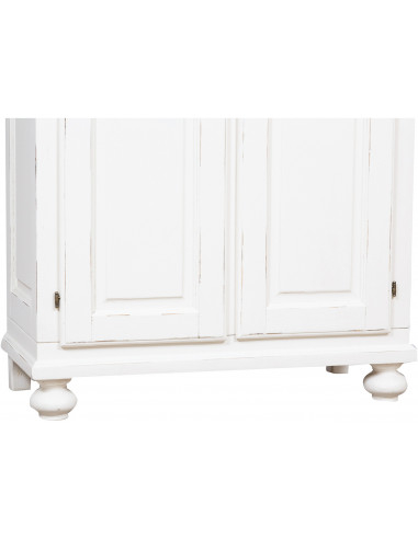 Armário country em madeira maciça de limão com acabamento branco antigo 100x50x210 cm Armário country em madeira maciça de limão com acabamento branco antigo 100x50x210 cm