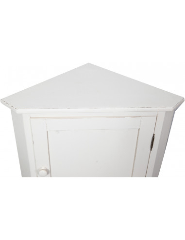 Móvel de canto campestre em madeira maciça de tília com acabamento branco antigo 50x50x92 cm Móvel de canto campestre em madeira maciça de tília com acabamento branco antigo 50x50x92 cm