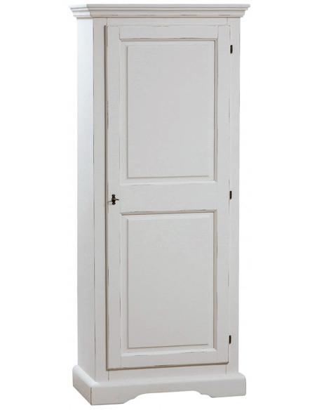 Stipo Country in legno massello di tiglio finitura bianca anticata 72x40x173 cm