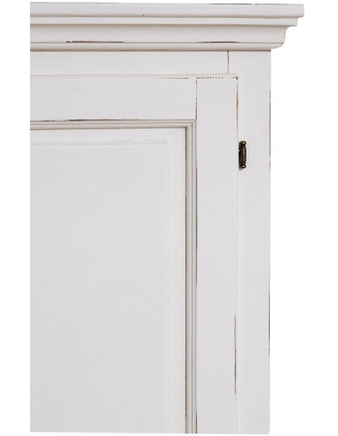 Armário country em madeira maciça de limão com acabamento branco antigo 72x40x173 cm Armário country em madeira maciça de limão com acabamento branco antigo 72x40x173 cm