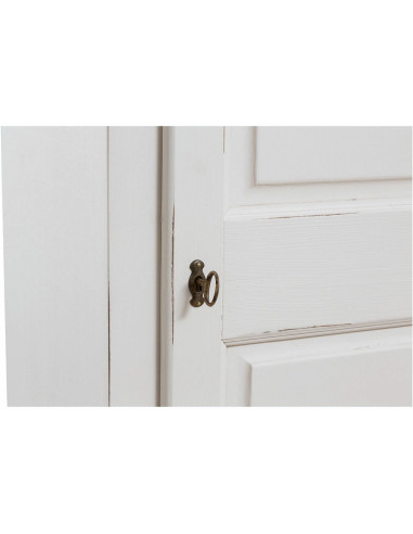 Stipo Country in legno massello di tiglio finitura bianca anticata 72x40x173 cm Stipo Country in legno massello di tiglio finitura bianca anticata 72x40x173 cm