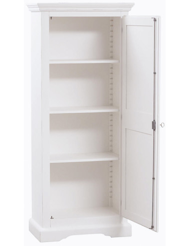 Armário country em madeira maciça de limão com acabamento branco antigo 72x40x173 cm Armário country em madeira maciça de limão com acabamento branco antigo 72x40x173 cm