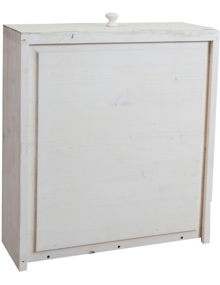 Armadio Country in legno massello di tiglio finitura bianca anticata 120x59x197 cm