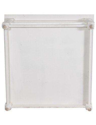 Mesa de centro country em madeira maciça de limão, acabamento branco 90x90x45 cm Mesa de centro country em madeira maciça de limão, acabamento branco 90x90x45 cm