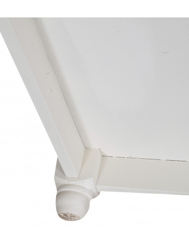 Mesa de centro country em madeira maciça de limão, acabamento branco 90x90x45 cm Mesa de centro country em madeira maciça de limão, acabamento branco 90x90x45 cm