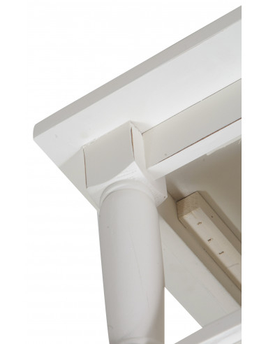 Mesa de centro country em madeira maciça de limão, acabamento branco 90x90x45 cm Mesa de centro country em madeira maciça de limão, acabamento branco 90x90x45 cm