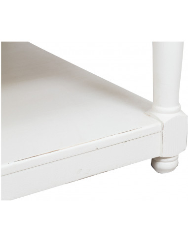 Mesa de centro country em madeira maciça de limão, acabamento branco 90x90x45 cm Mesa de centro country em madeira maciça de limão, acabamento branco 90x90x45 cm