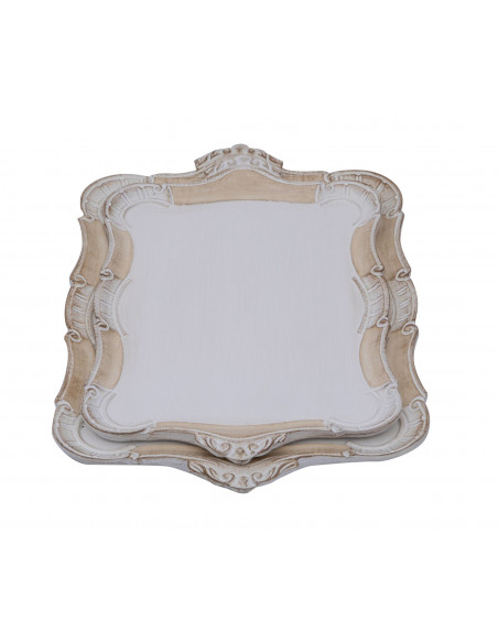 SET DUE VASSOI IN LEGNO FIORENTINI