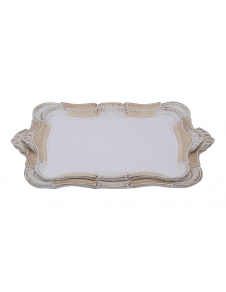 SET DUE VASSOI IN LEGNO FIORENTINI