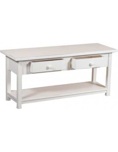 Móvel de TV country em madeira maciça de limão com acabamento branco antigo 110x40x50 cm Móvel de TV country em madeira maciça de limão com acabamento branco antigo 110x40x50 cm