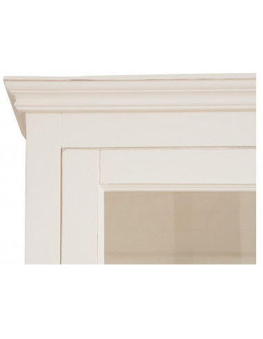 Credenza Country in legno massello di tiglio finitura bianca anticata 142x50x225 cm Credenza Country in legno massello di tiglio finitura bianca anticata 142x50x225 cm