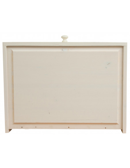 Aparador country em madeira maciça de limão com acabamento branco antigo 142x50x225 cm