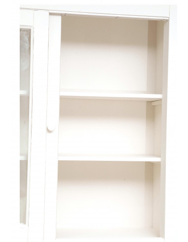 Aparador country em madeira maciça de limão com acabamento branco antigo 142x50x225 cm Aparador country em madeira maciça de limão com acabamento branco antigo 142x50x225 cm